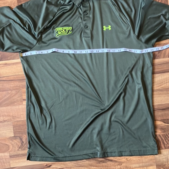 Men’s Green Under Armor Heat Gear Polo Short Sleeve Tee, Size XL - Picture 5 of 6